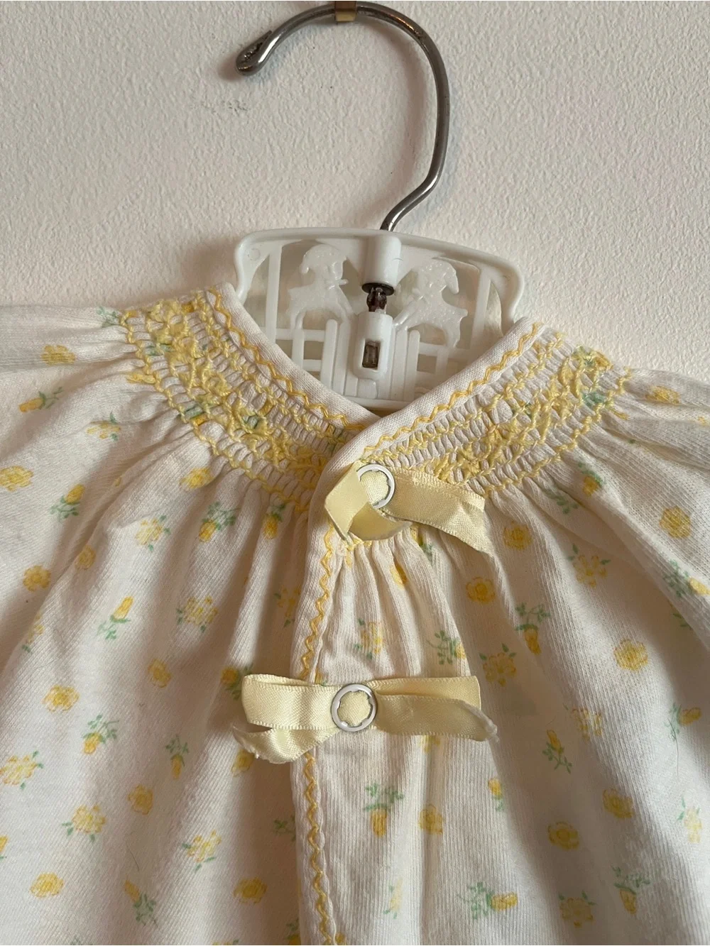 Carter's 1960s Vintage Yellow and White Floral Baby Jacket